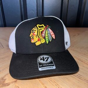 47 Brand Black and White Cap with Colorful Logo